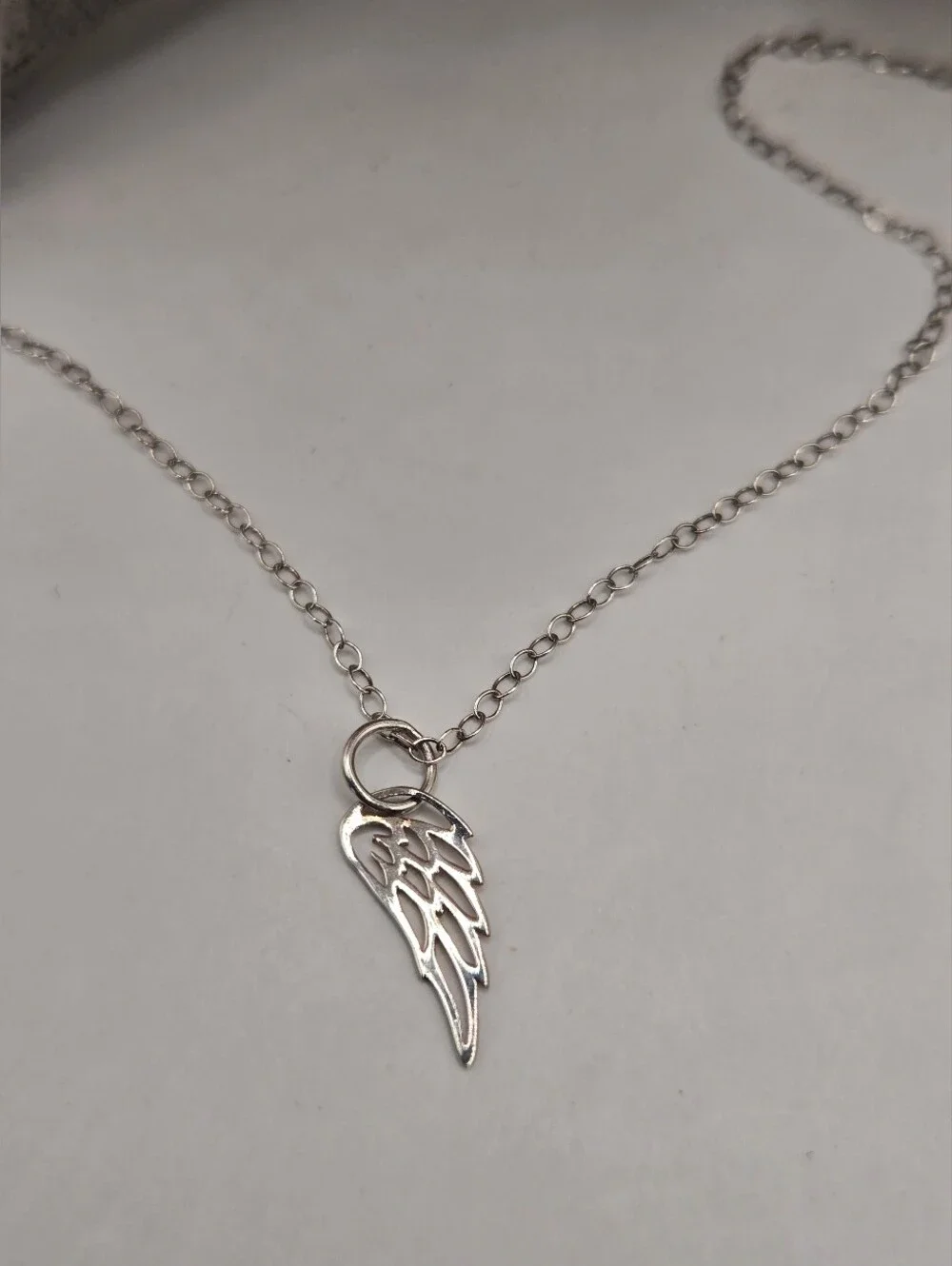 Sterling Silver Wing Pendant Necklace - Elegant Silver Women's Jewelry
